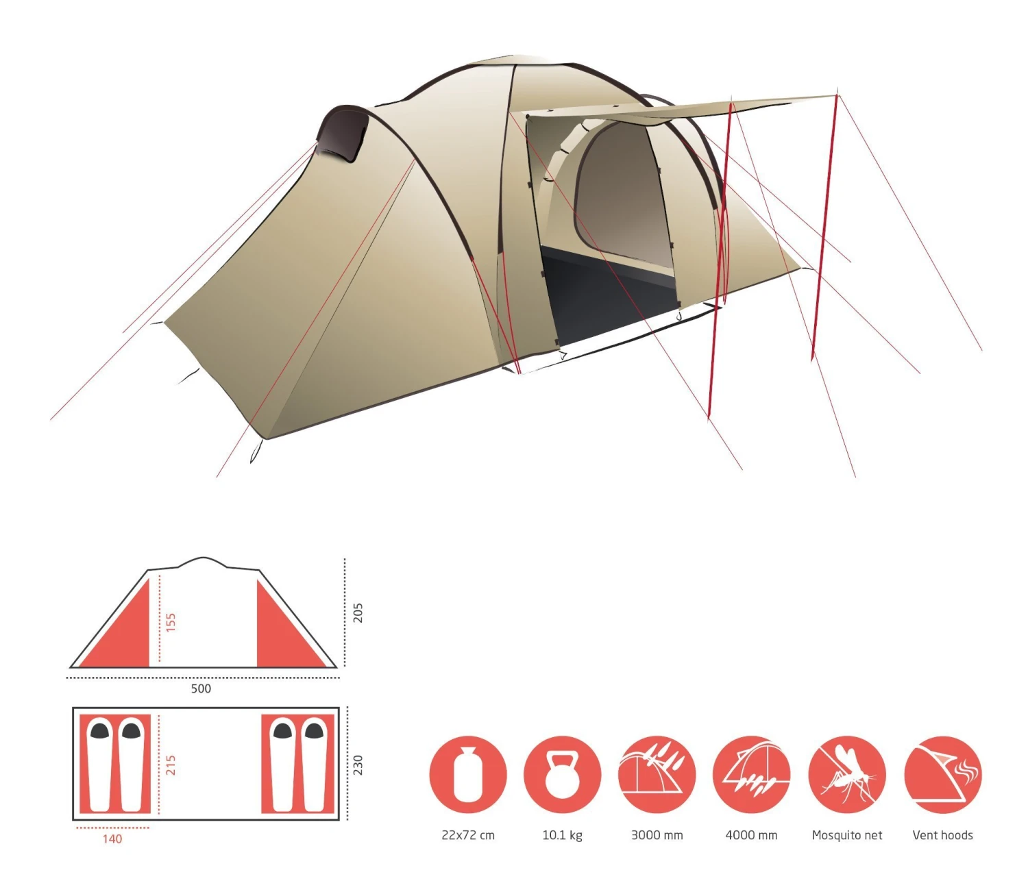 Grand Canyon Atlanta 4 Zelt (mojave/desert) 7 Grand Canyon Atlanta 4 Zelt (mojave/desert) – Bild 5